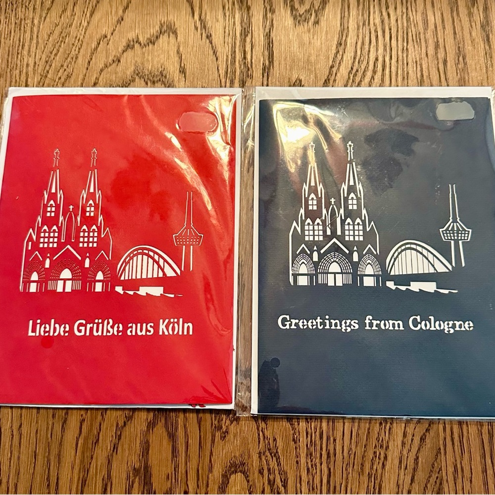 2 Pop Up Greeting Cards from Cologne, Germany